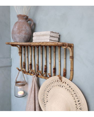 Photophore avec corde en jute - H 14,5 cm