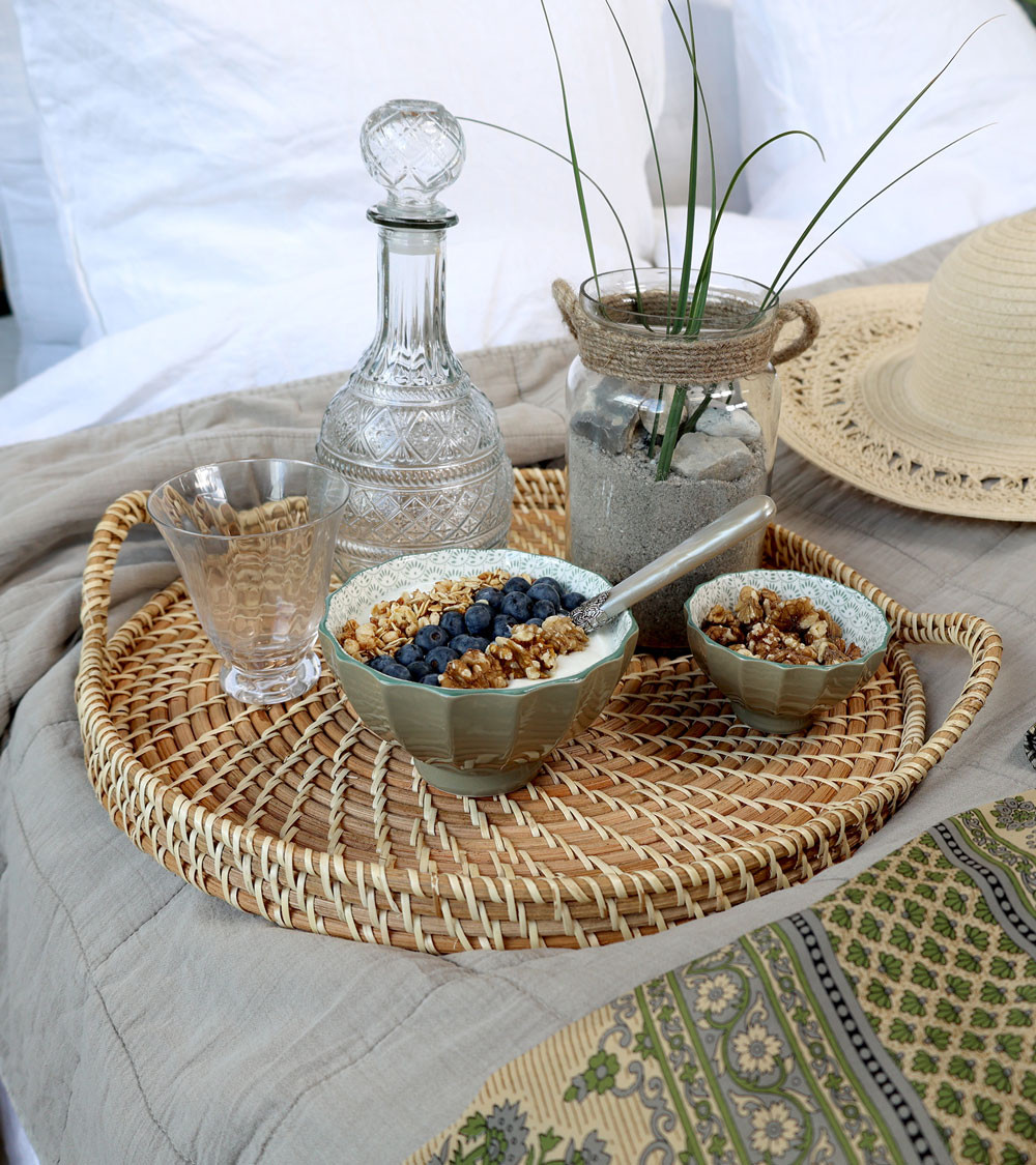 Photophore avec corde en jute - H 19,5 cm