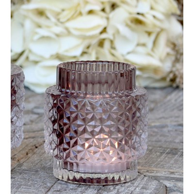 Photophore avec motif - Taupe