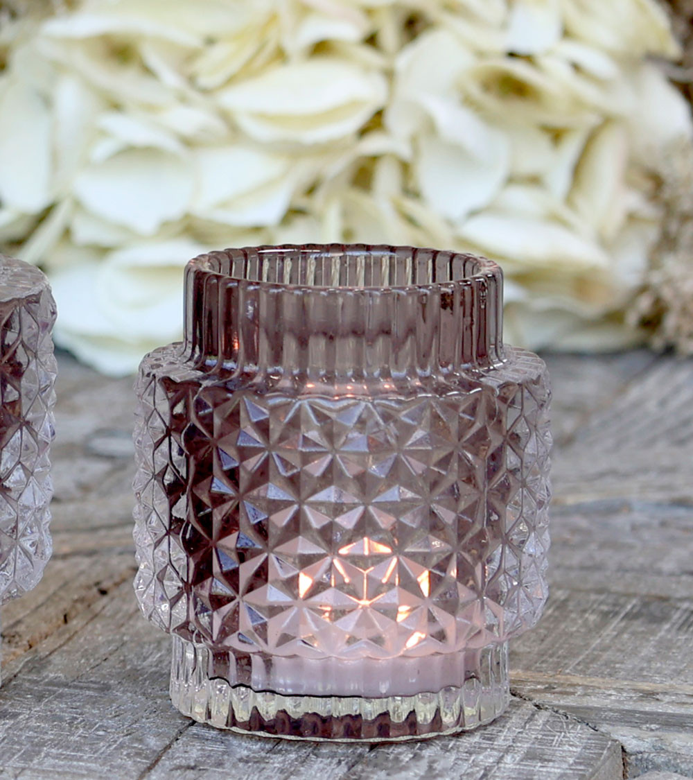 Photophore avec motif - Taupe