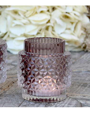 Photophore avec motif - Taupe