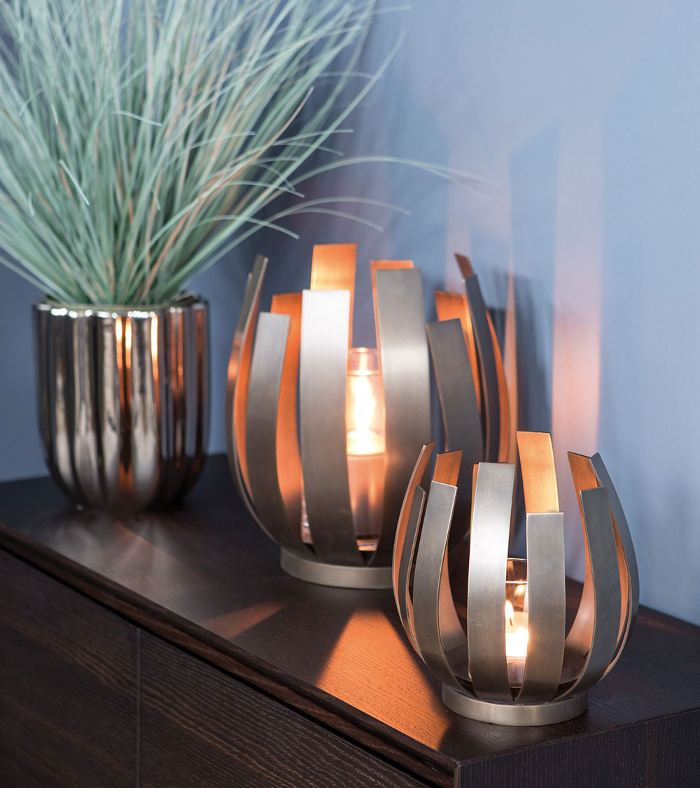 Photophore avec verre Orfea H 20 cm