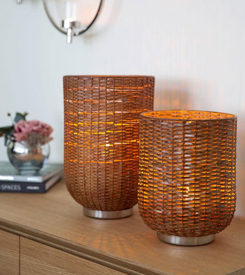 Photophore Marissa brun H 21,5 cm - Déco artisanale