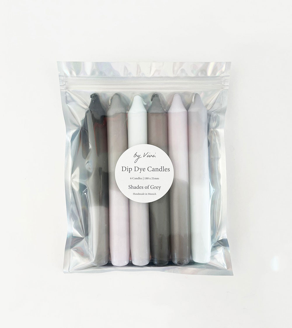 Bougies colorées Dip Dye * Shades of Grey Edition
