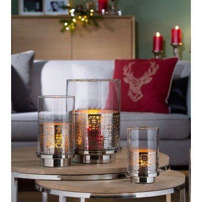 Photophore avec verre Biala H 20,5 cm