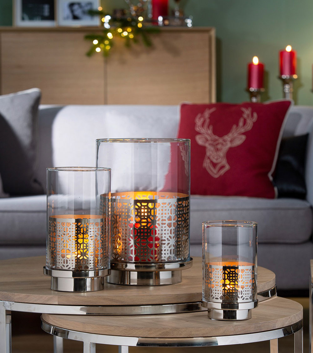 Photophore avec verre Biala H 20,5 cm