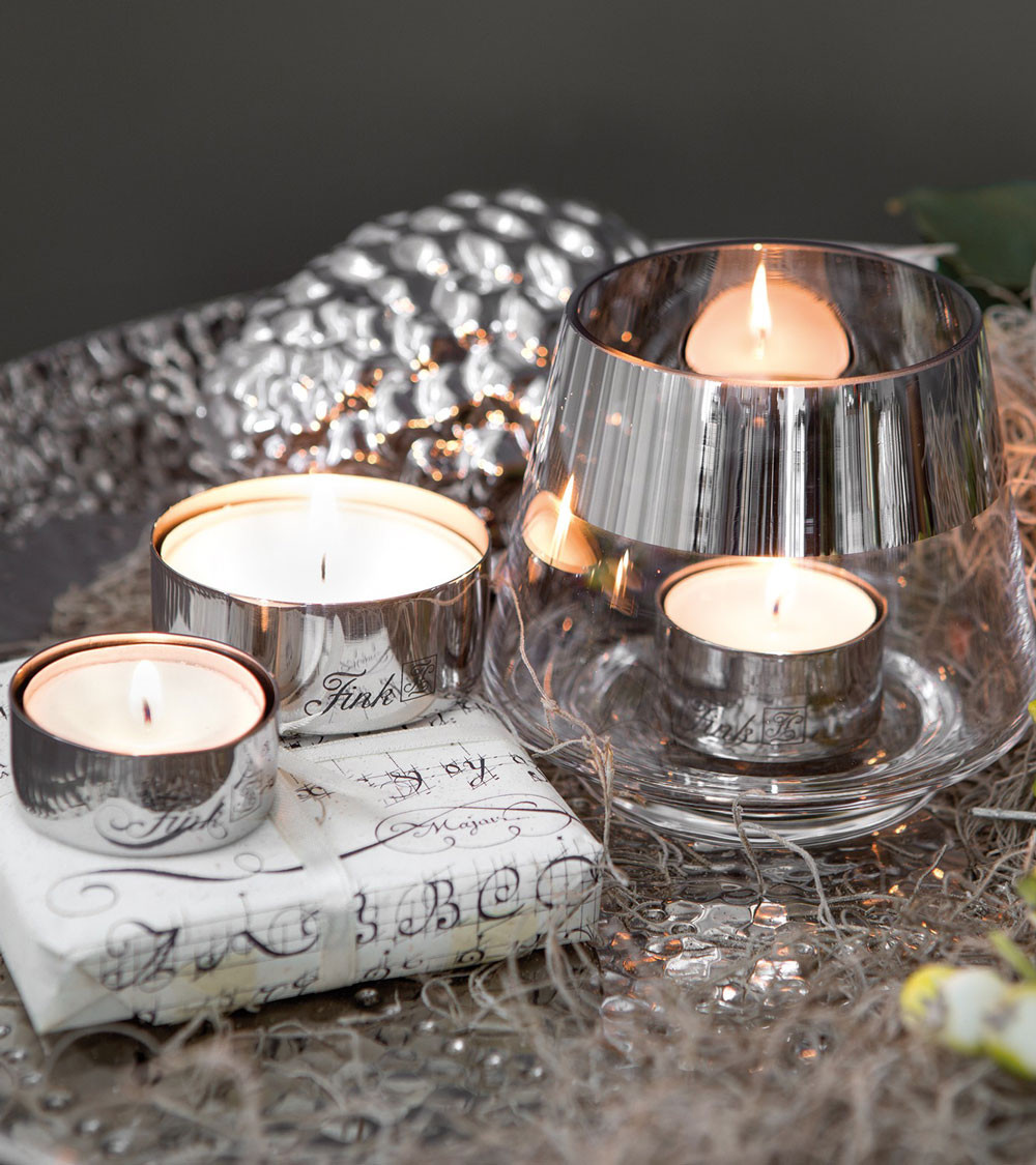 Set de 4 photophores pour bougies chauffe-plat