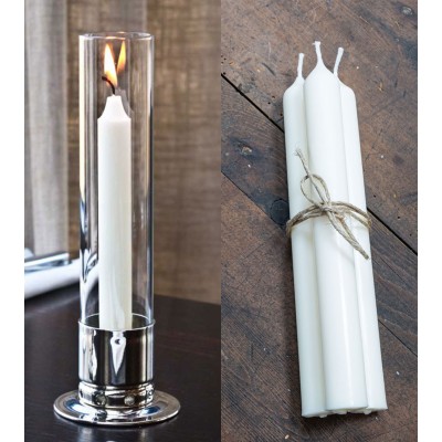 Photophore Kattvik laiton nickelé + 3 bougies naturelles