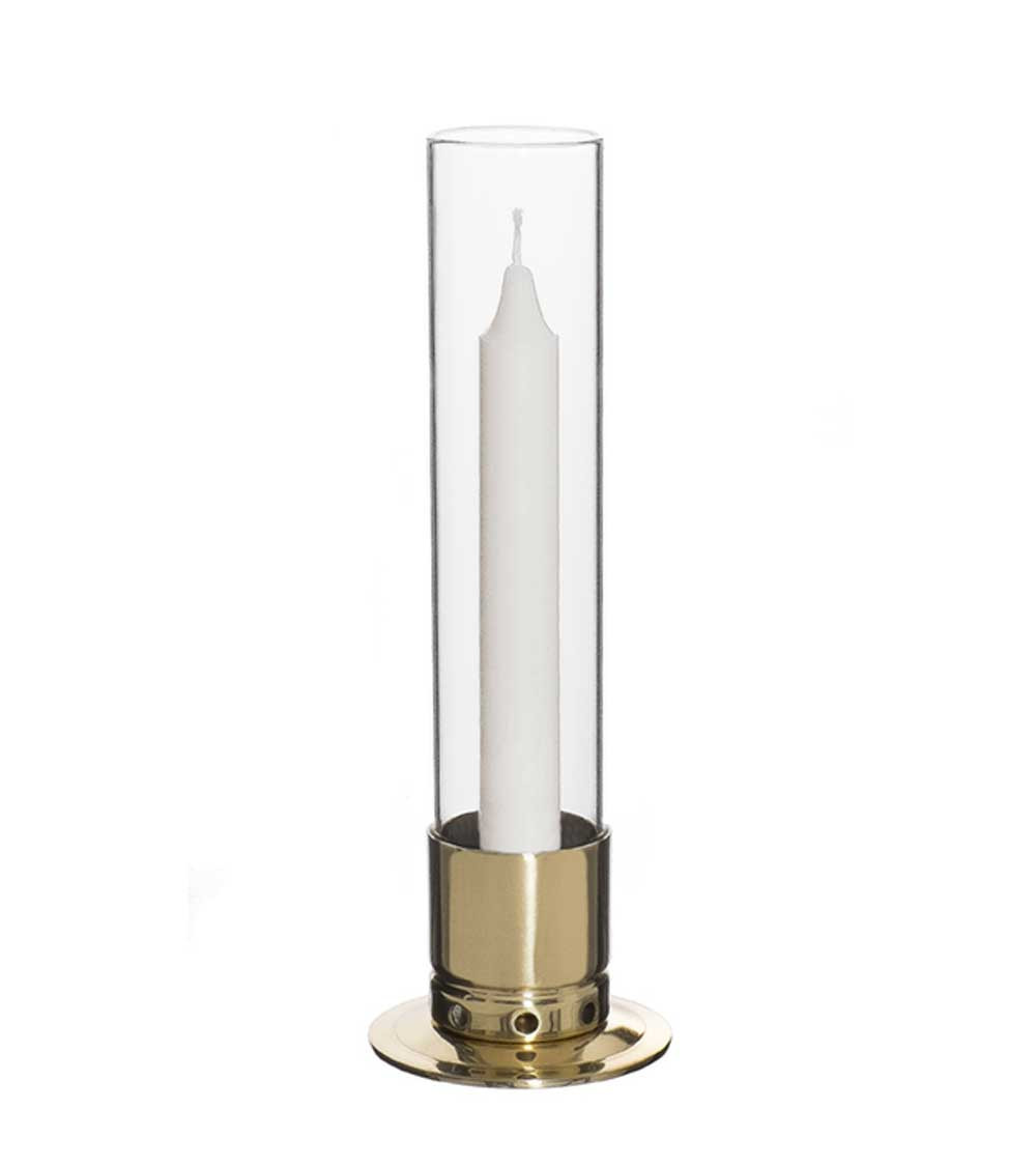 Photophore Kattvik laiton poli + 3 bougies naturelles