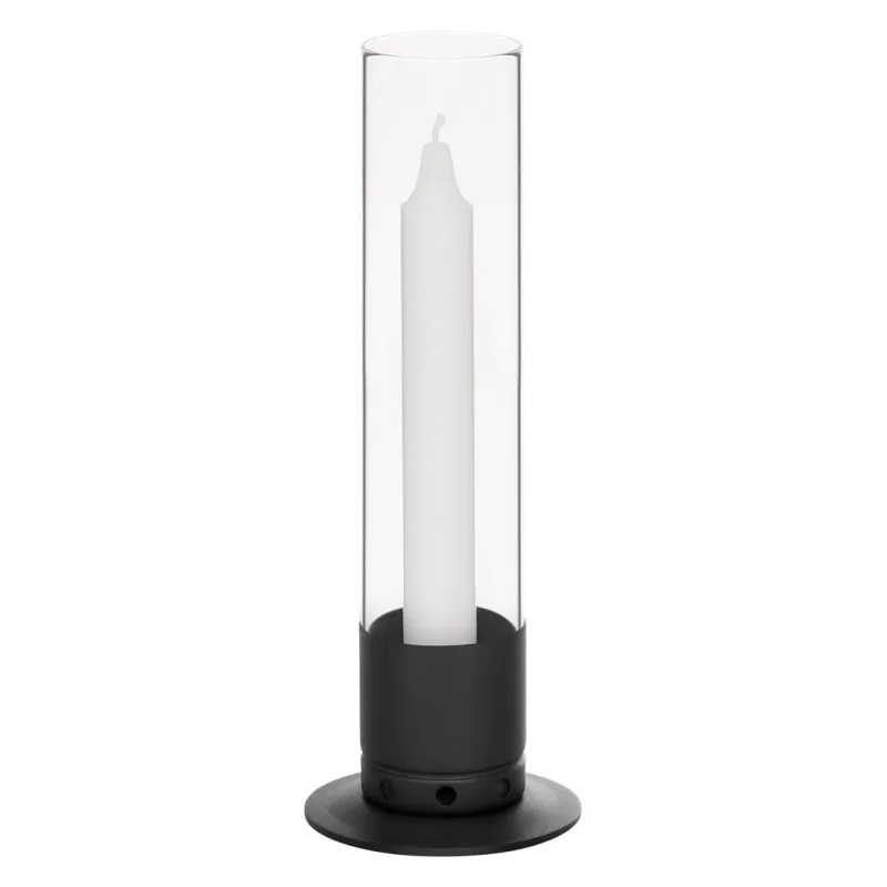 Photophore Kattvik® Noir Mat + 3 bougies naturelles