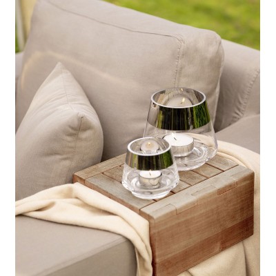 Photophore design JONA argenté petit format