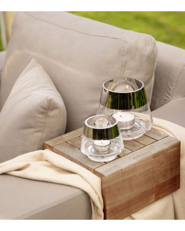 Photophore design JONA argenté petit format