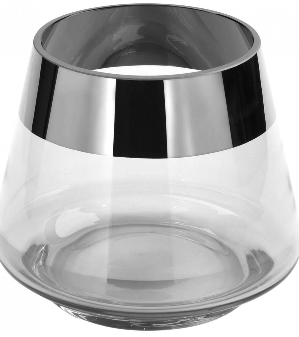 Photophore design JONA argenté petit format