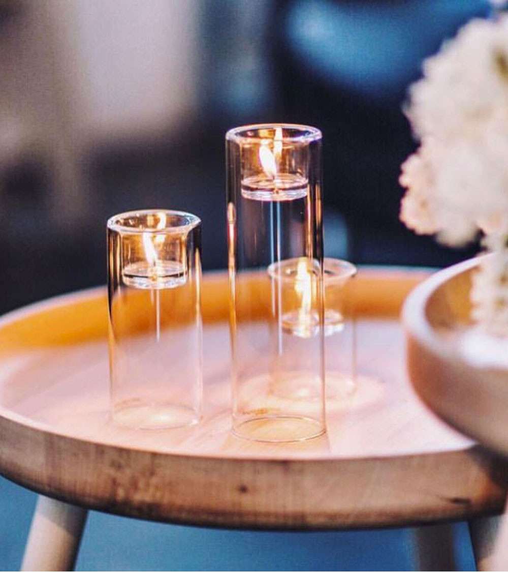 Photophore en verre en lévitation - SiloFlame 13 cm