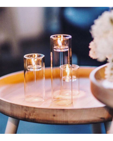 Photophore en verre en lévitation - SiloFlame 13 cm