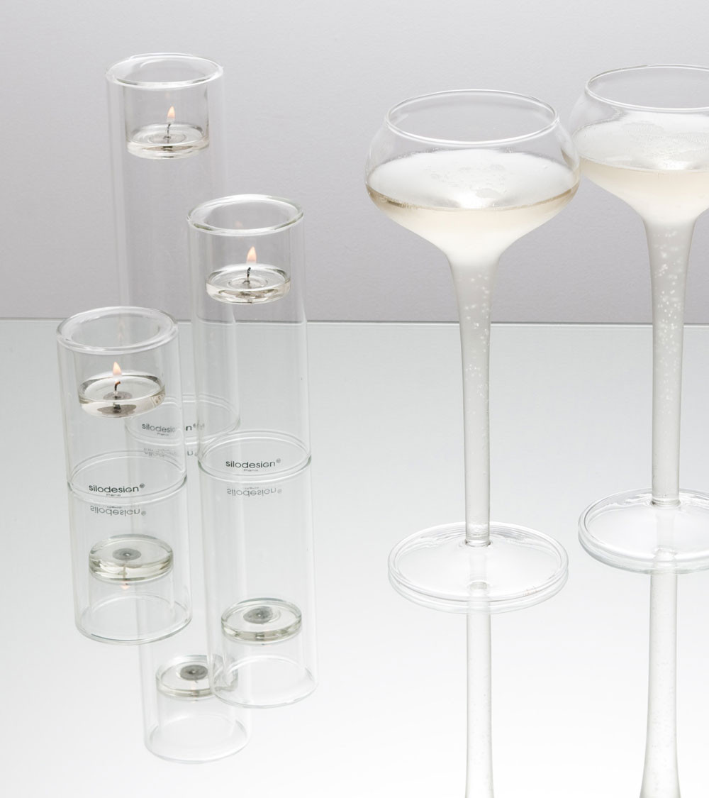 Photophore en verre en lévitation - SiloFlame 13 cm