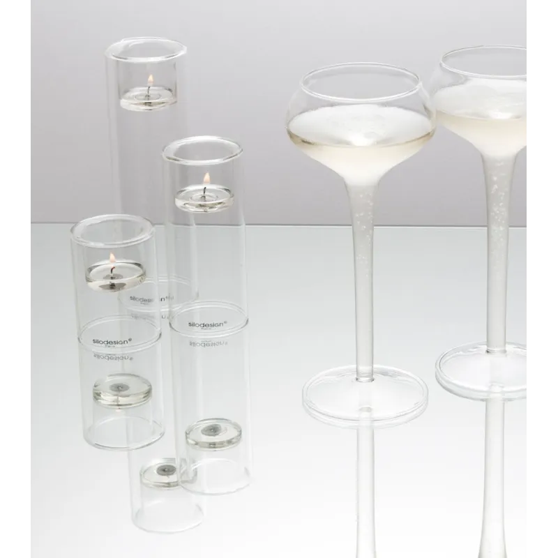 Photophore en verre en lévitation - SiloFlame 13 cm