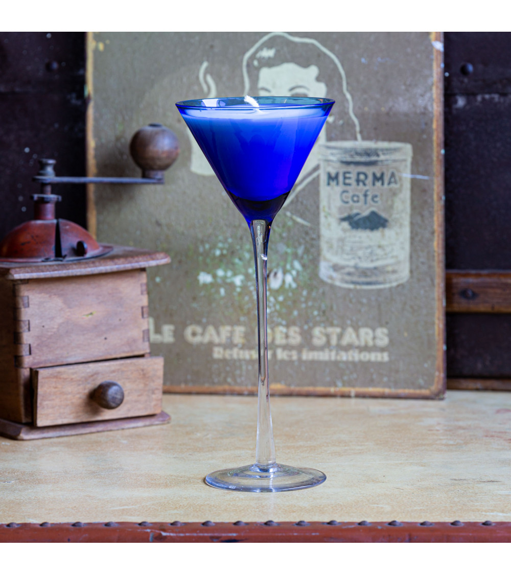Bougie parfumée verre cocktail upcyclé
