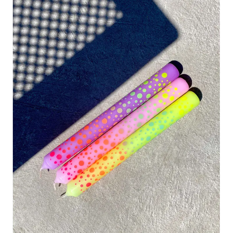 Dip Dye Graphic lights * Dots 402 Ø 2,1 cm - H 21 cm (pack de 3)