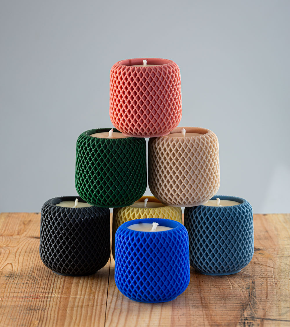 Bougie-bougeoir design naturelle "Garance" - Couleur Terracota