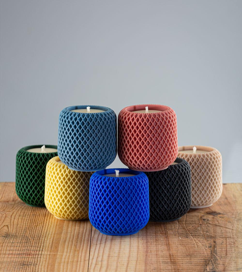 Collection de bougies naturelles et artisanales Garance, cire végétale de colza, design terracotta