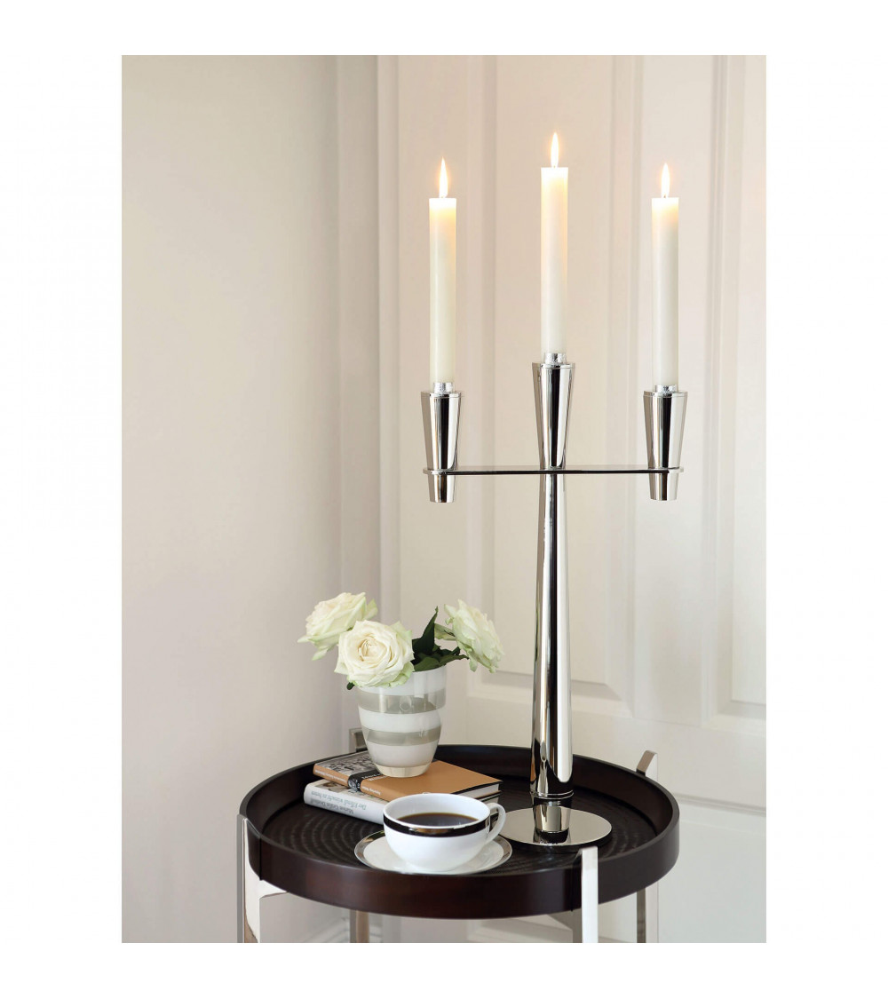Chandelier Bandini 3 bougies H 54 cm - Argenté chic