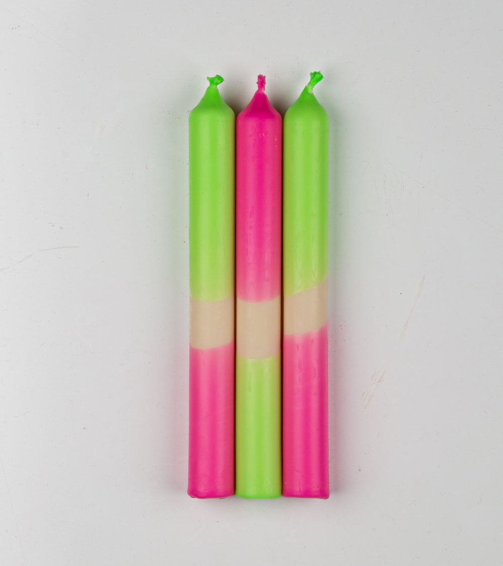 Shock Wave – Bougies Vert Fluo & Rose Fluo
