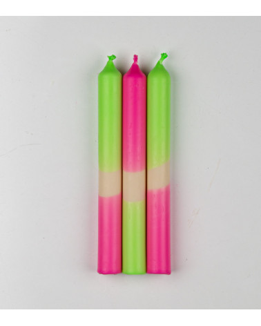 Shock Wave – Bougies Vert Fluo & Rose Fluo