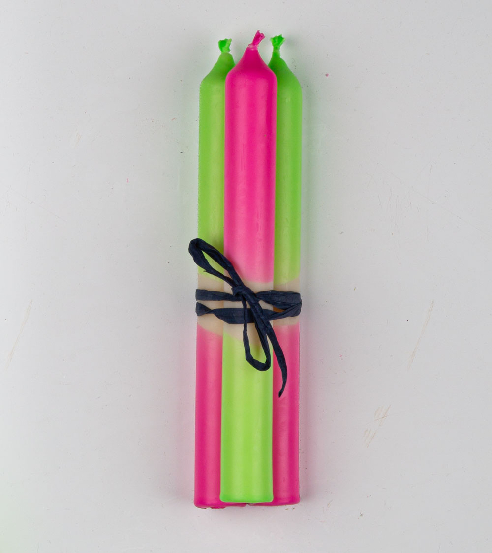 Shock Wave – Bougies Vert Fluo & Rose Fluo