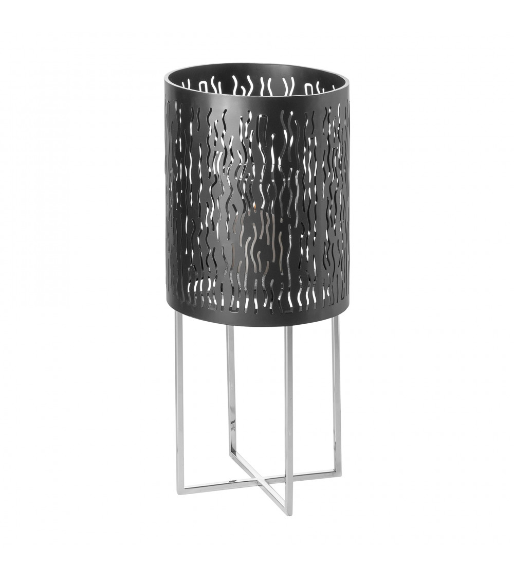 Photophore Baccus en acier Noir/Argent