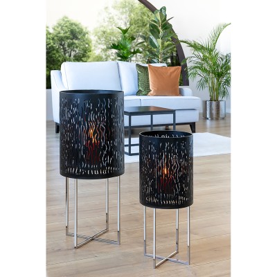 Photophore Baccus en acier Noir/Argent