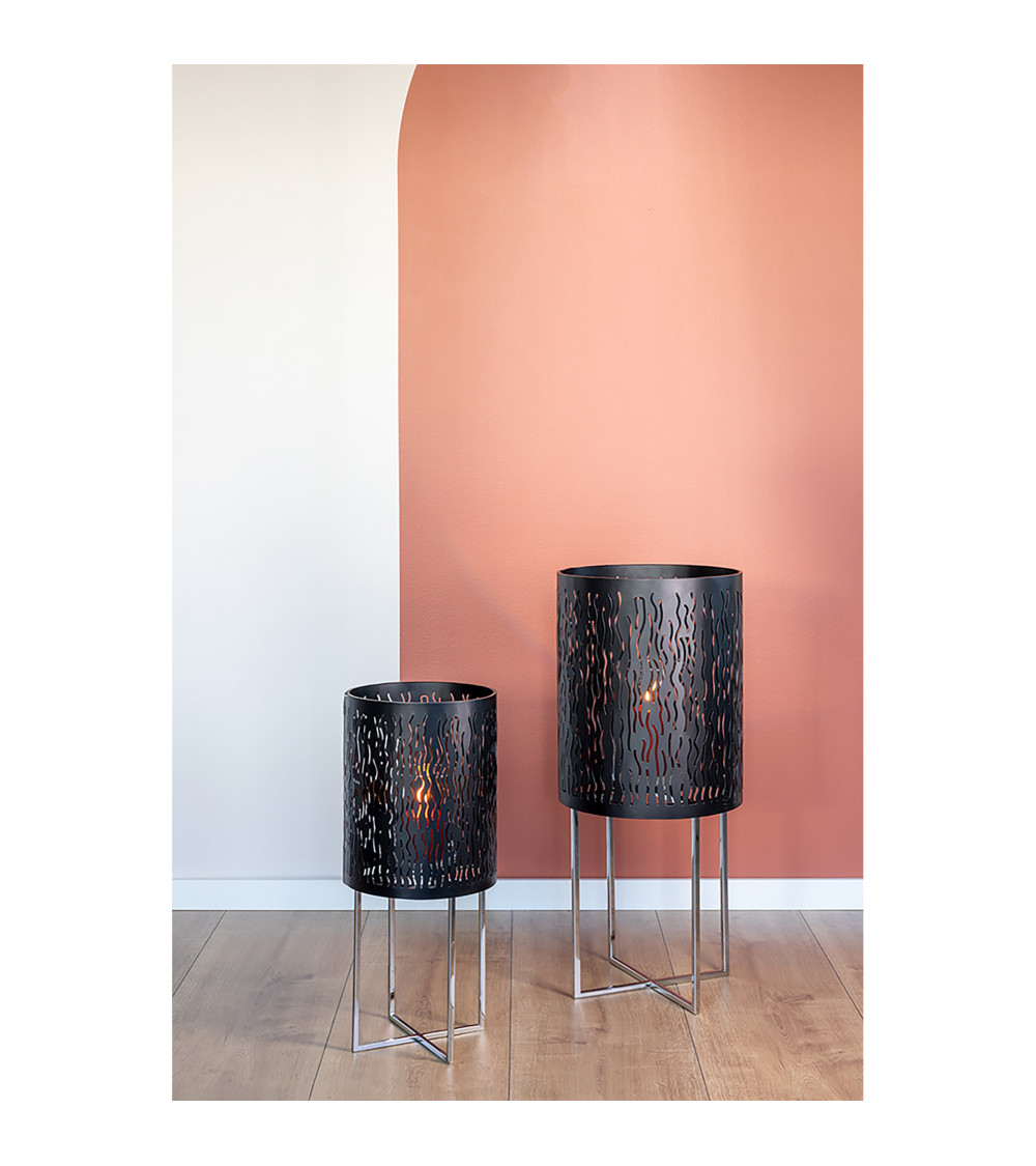 Photophore Baccus en acier Noir/Argent