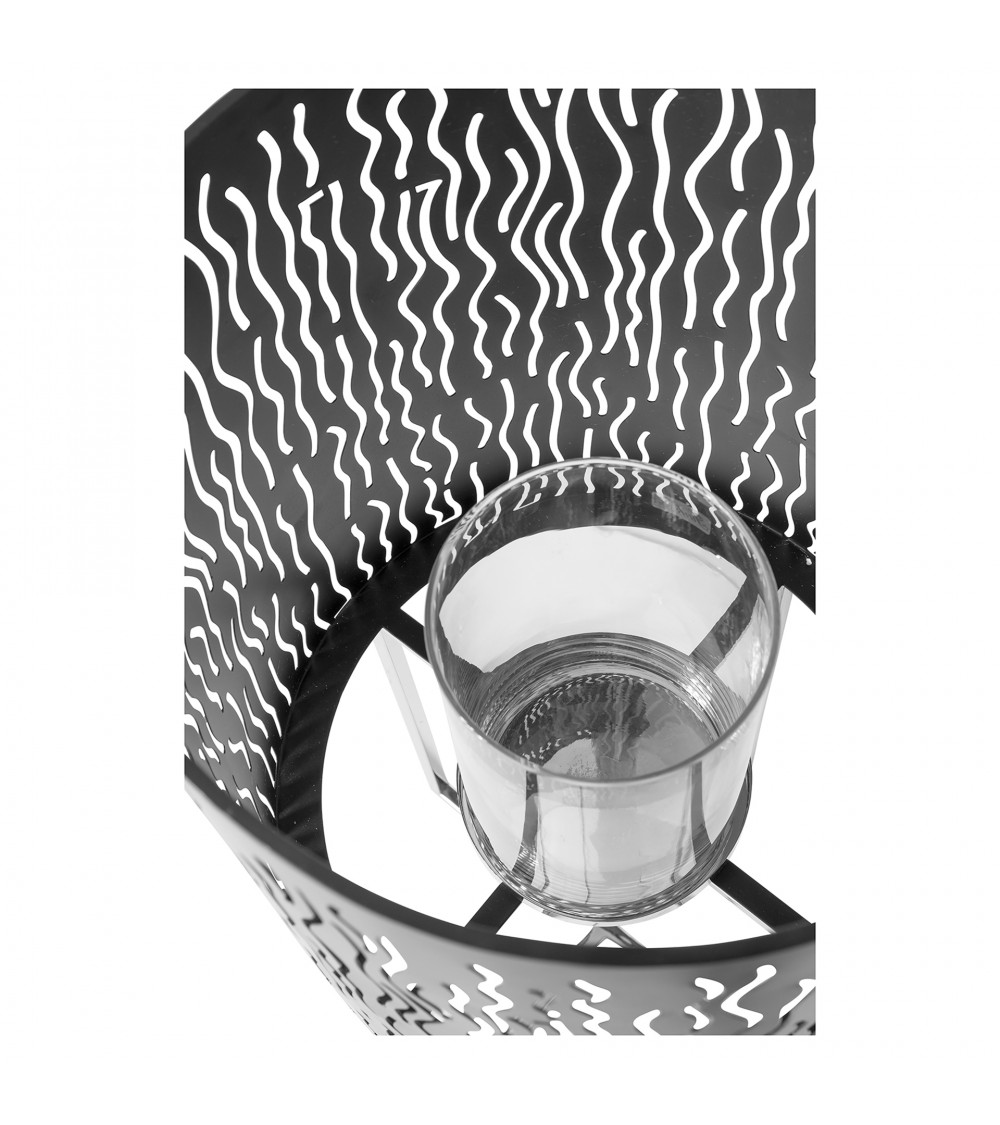 Photophore Baccus en acier Noir/Argent