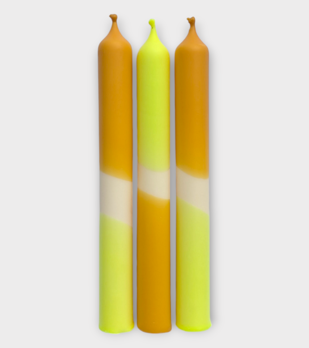 Ocre Solaire – Bougies Terracotta & Jaune Fluo
