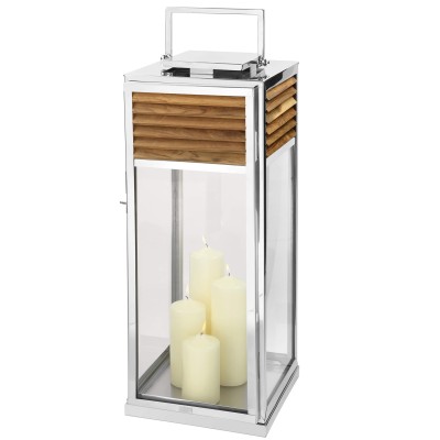 Lanterne Genua Teck & Acier inoxydable - H 80 cm