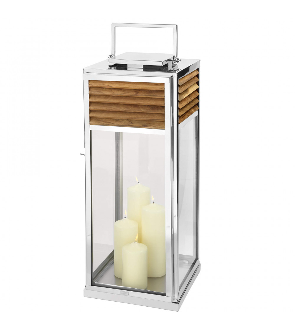 Lanterne Genua Teck & Acier inoxydable - H 80 cm