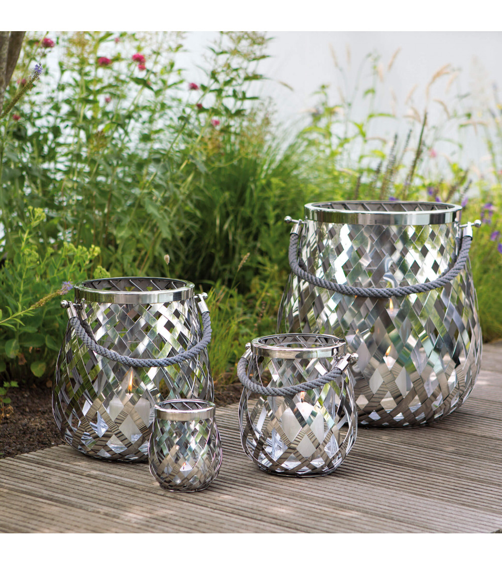 Lanterne OTIS en acier inoxydable - H 24 cm