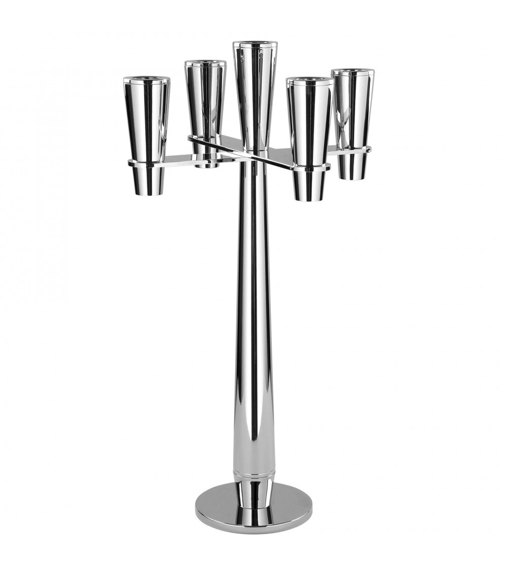 Chandelier Bandini 5 bougies H 54 cm - Argenté élégant