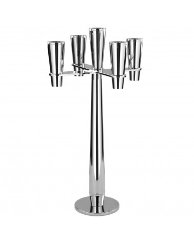 Chandelier Bandini 5 bougies H 54 cm - Argenté élégant