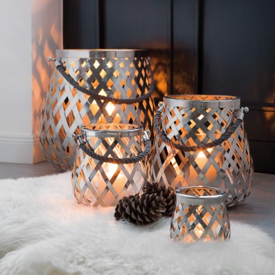 Lanterne OTIS en acier inoxydable - H 24 cm