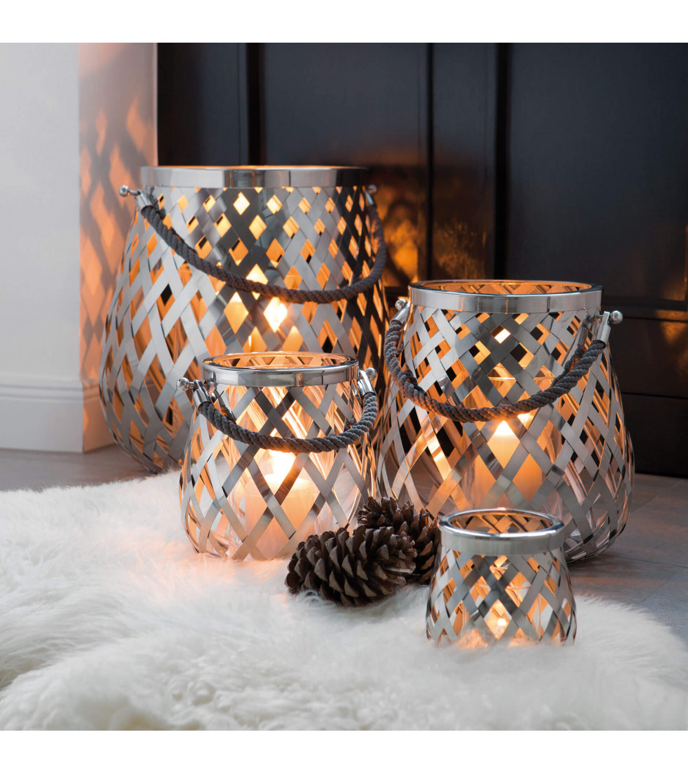 Lanterne OTIS en acier inoxydable - H 24 cm