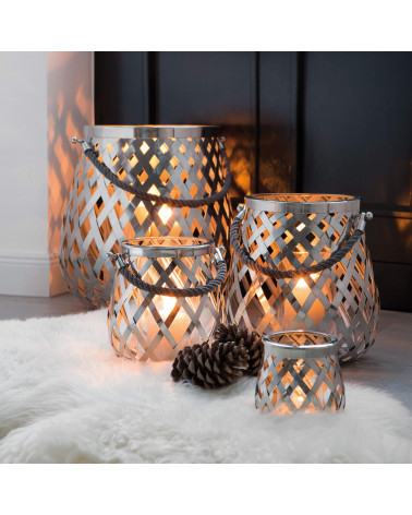 Lanterne OTIS en acier inoxydable - H 24 cm