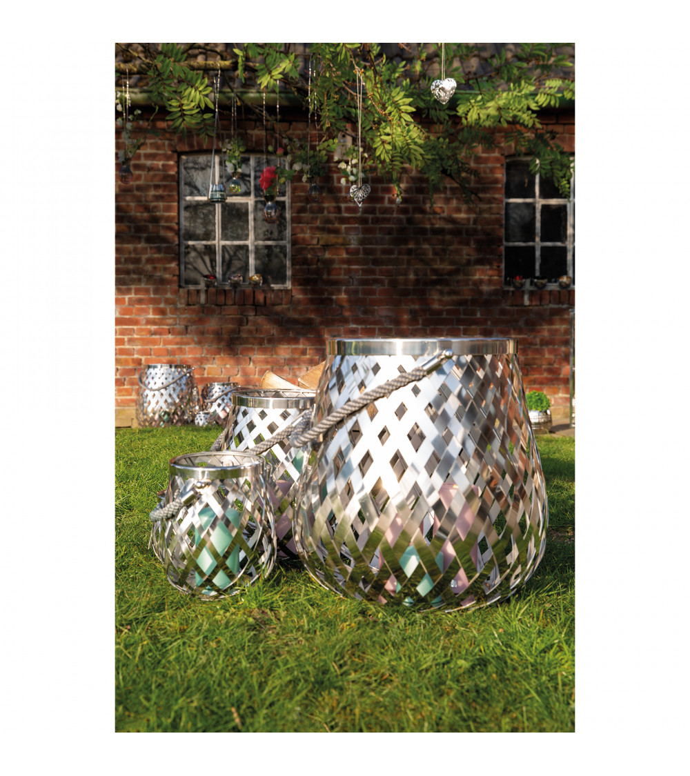 Lanterne OTIS en acier inoxydable - H 15 cm