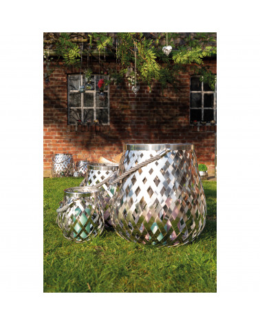 Lanterne OTIS en acier inoxydable - H 15 cm