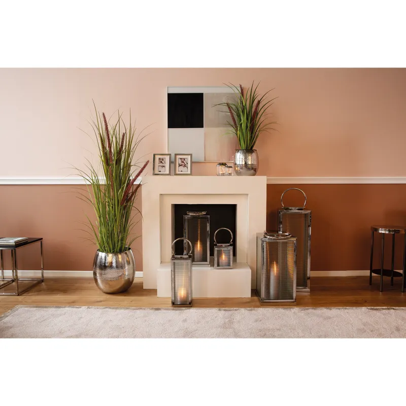 Lanterne Malaga 43 cm – Lanterne design verre cannelé