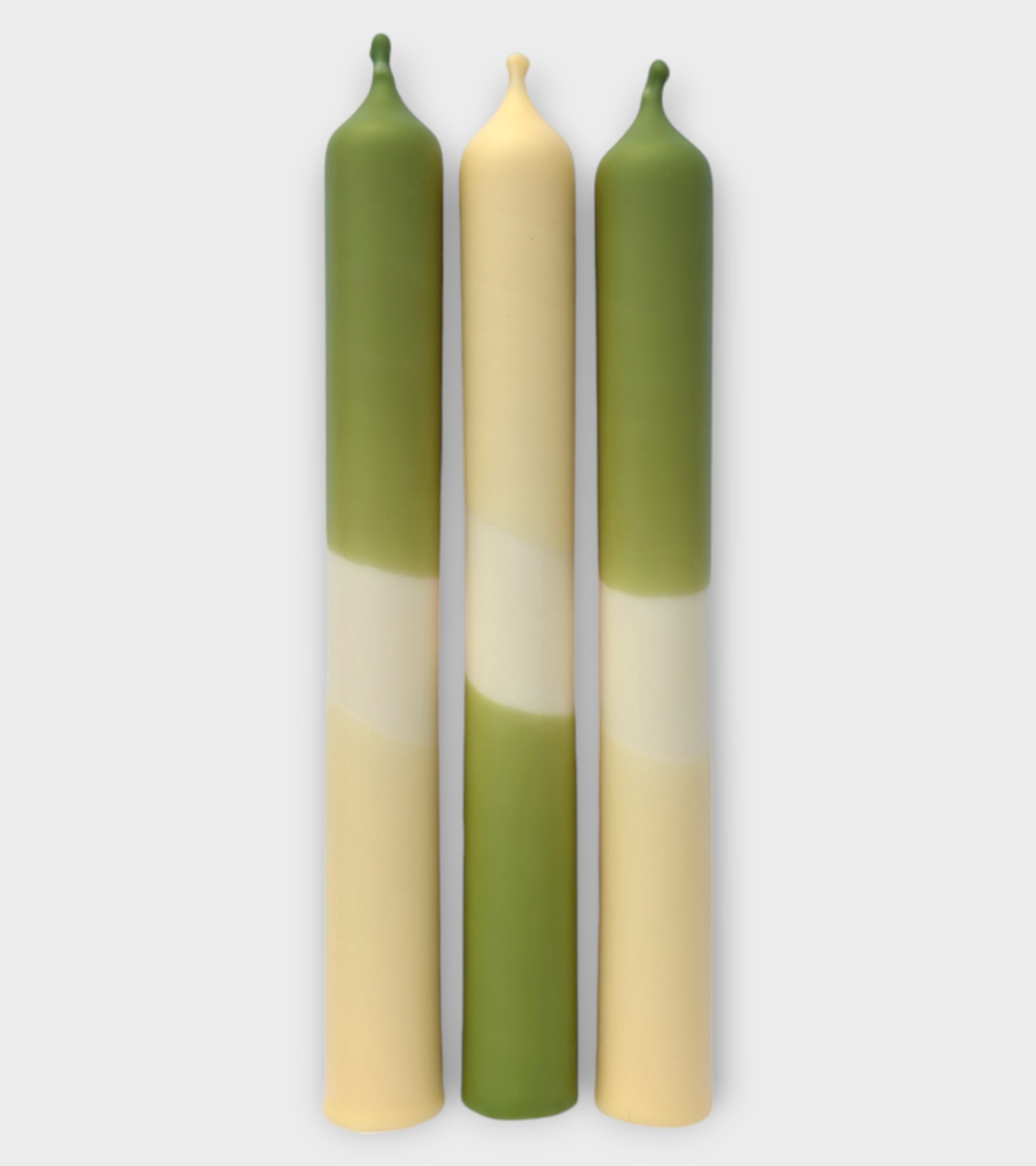 Herbe Douce – Bougies pastel Vert Olive & Crème