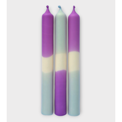 Nuit Étoilée – Bougies pastel Lilas & Bleu Gris