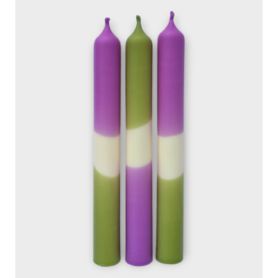 Douce Lavande – Bougies pastel Lilas & Vert Olive
