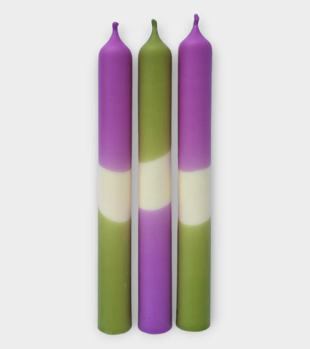 Douce Lavande – Bougies pastel Lilas & Vert Olive