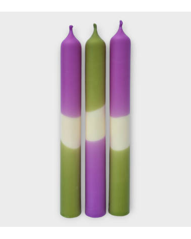 Douce Lavande – Bougies pastel Lilas & Vert Olive